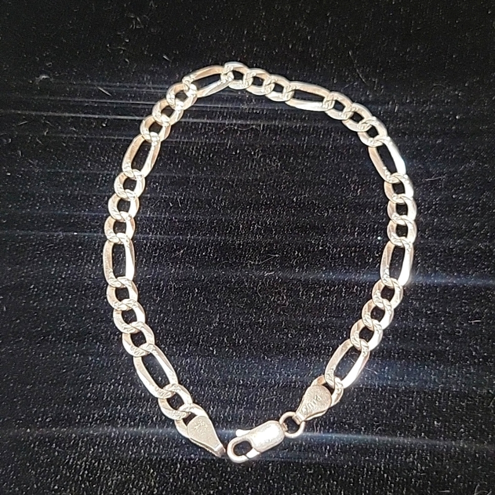 925 ss 8" Figaro bracelet